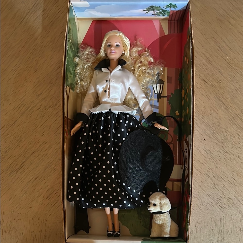 Fashion “Talk of the Town” Barbie Doll w Polka Dot Skirt and Accessories Mattel